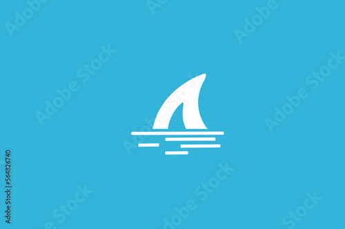 Illustration vector graphic of shark dorsal in the ocean