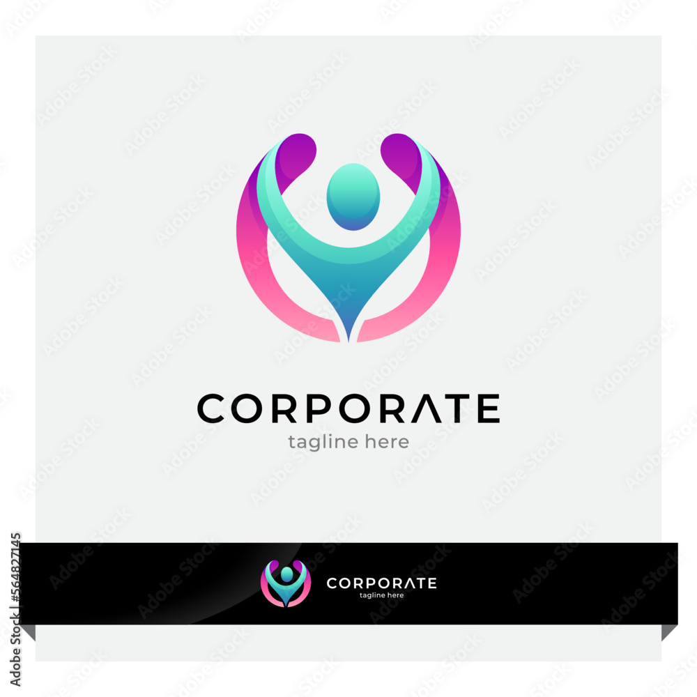 people logo with circle shape people logo with circle shape
