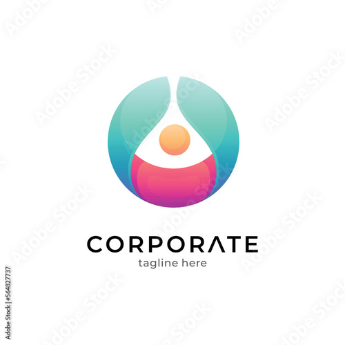 human logo with circle shape
