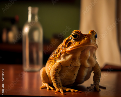 frog on a table