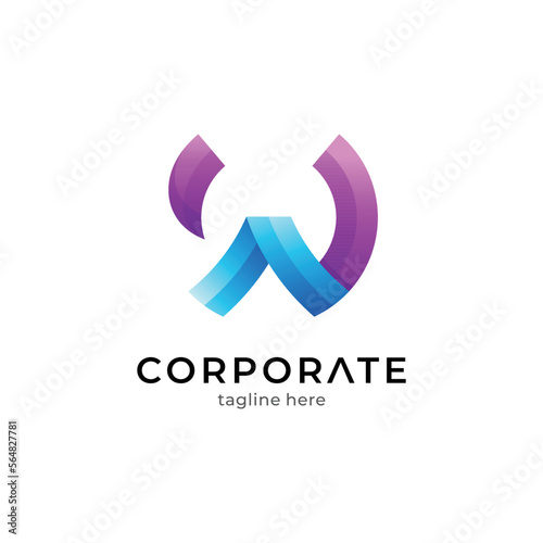 letter W logo with simple design Free Download letter W logo with simple design - GFXLoad