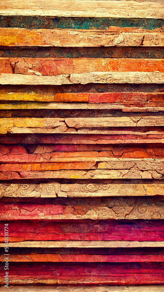 Mayan style wood Artistic colors background illustration Generative AI Content by Midjourney