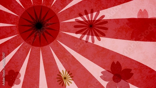 春の賑やか背景　赤