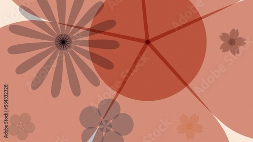 春の賑やか背景　茶