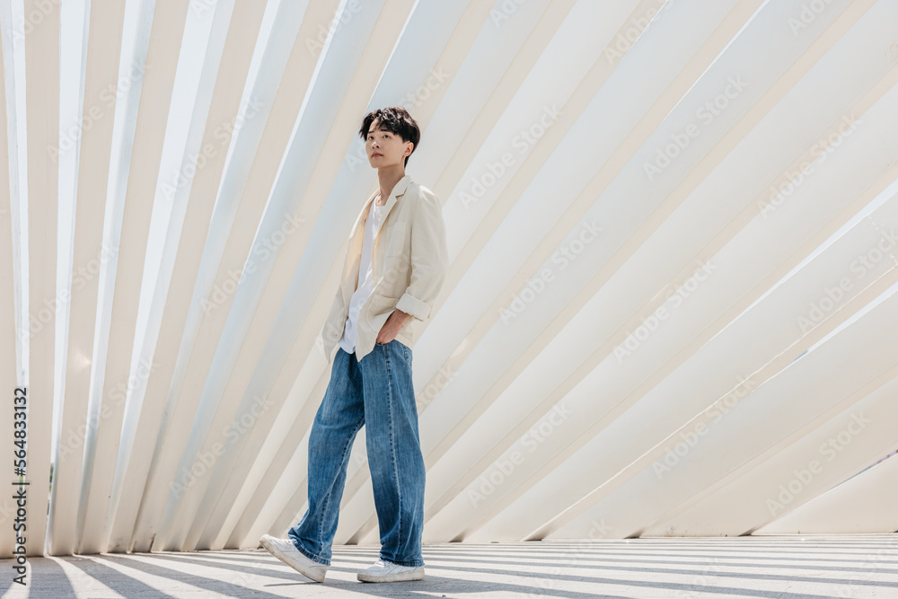 Portrait of fashion Asian man posing Portrait of fashion Asian man posing