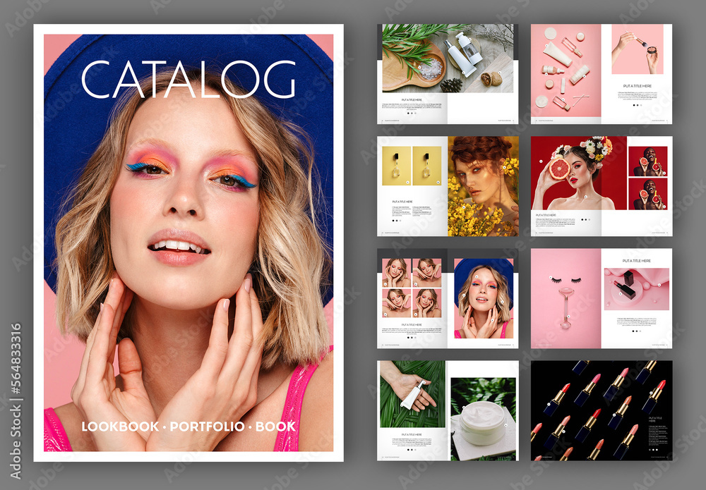 Beauty Catalog Layout Stock Template Adobe Stock