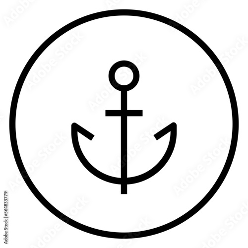 Fotobehang Anchor Circular line icon