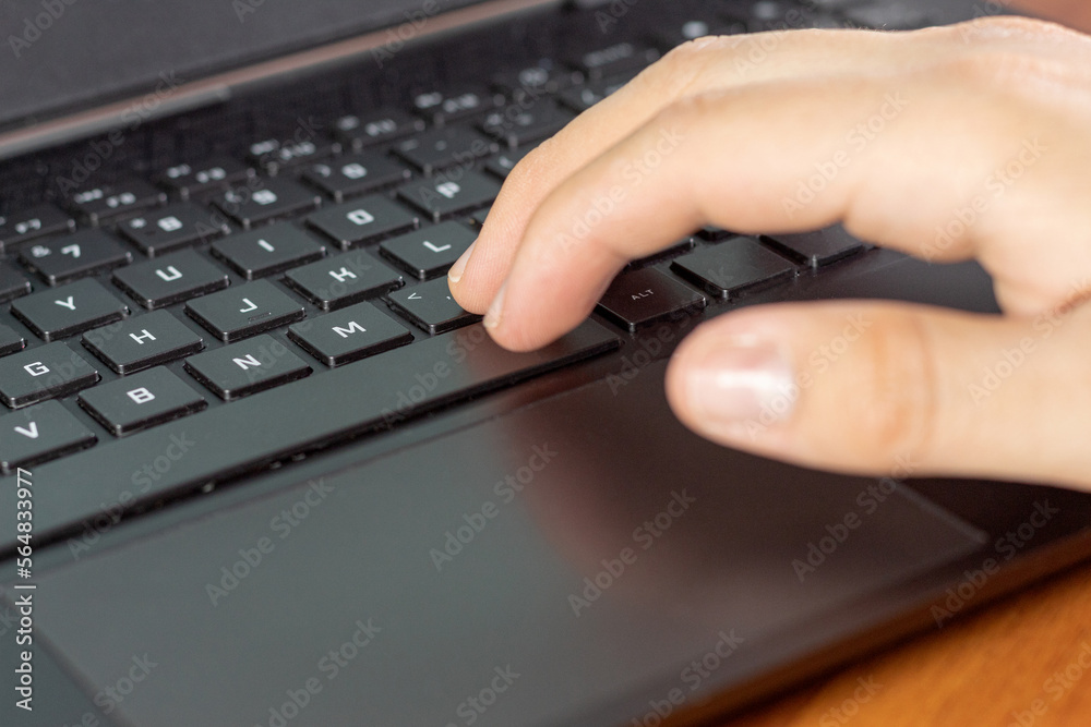 Close up of a person typing Close up of a person typing