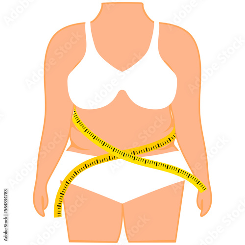 icon with weight loss silhouette meter. Flat design. Vector illustration.