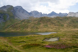 Alpine lake and mountain range