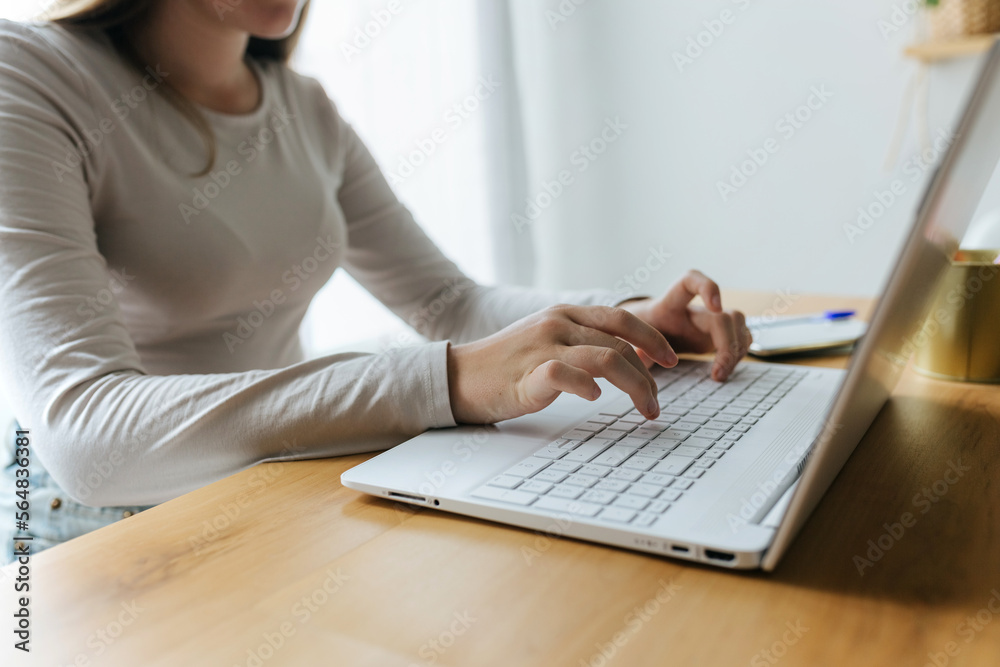 Woman using laptop