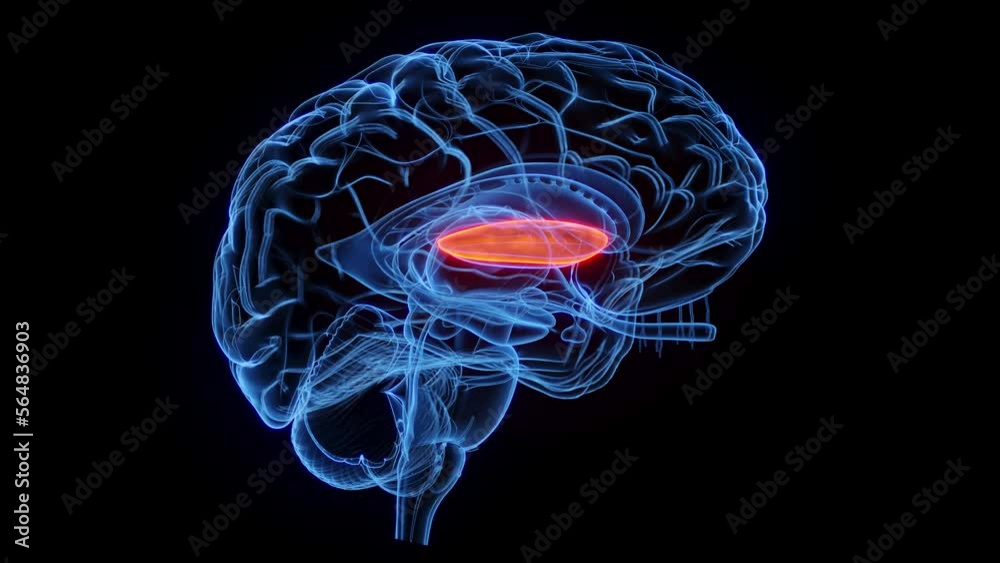 3D rendered medical animation of the lateral globus pallidus