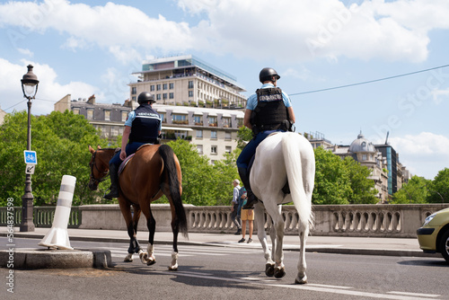 French police on horses photo