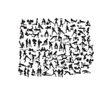 Fitness and Gym Sport Silhouettes, art vector design
