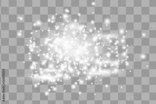 Abstract white laser beam. Transparent isolated on background. Vector illustration the lighting effect floodlight directional.