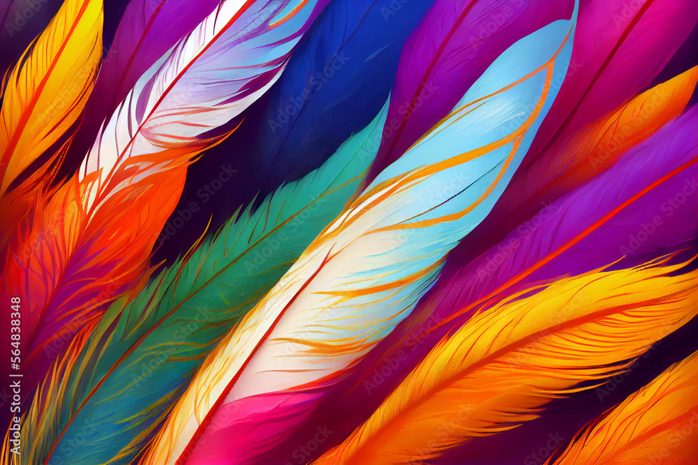 Abstract Colorful Feathers rendering art Generative AI Content by Midjourney Abstract Colorful Feathers rendering art Generative AI Content by Midjourney