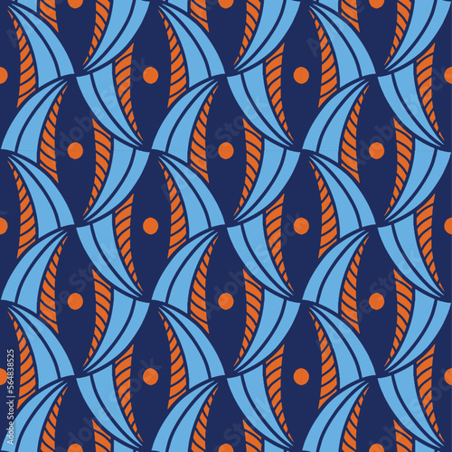Geometric pattern seamless  oriental.Design for fabric, curtain,blue background, carpet, shawl,wallpaper,
handkerchief, clothing, wrapping, Batik, fabric,Vector illustration.