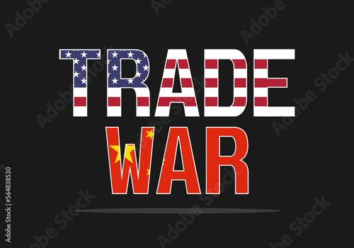 Trade War. United States Of America and China. Global Superpower. Economy. Vector Illustration Graphic Design.