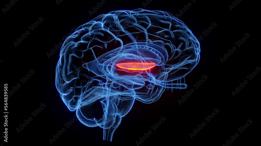 3D rendered medical animation of the medial globus pallidus