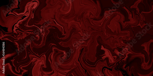 Dark red marble oil ink liquid swirl texture for do ceramic counter dark red abstract light background, red Oil or Petrol liquid flow, liquid metal close-up, wide horizontal banner.