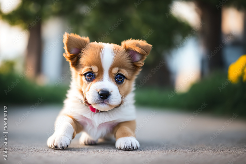 Playful Puppy: Adorable and Joyful Pet Photography - Generative AI