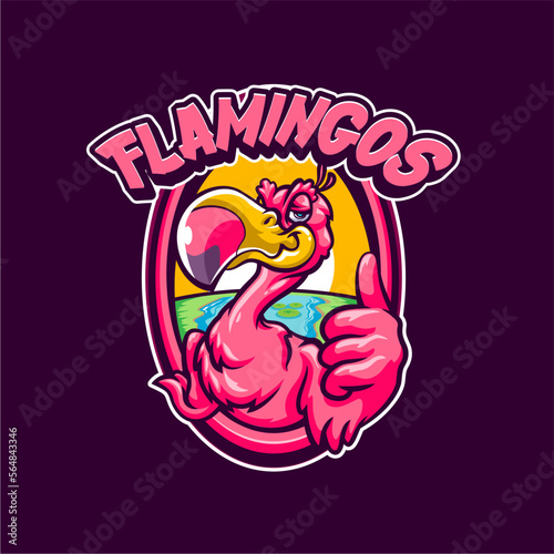 Flamingo Animal Mascot Logo Templates for Your Business (ID: 564843346)