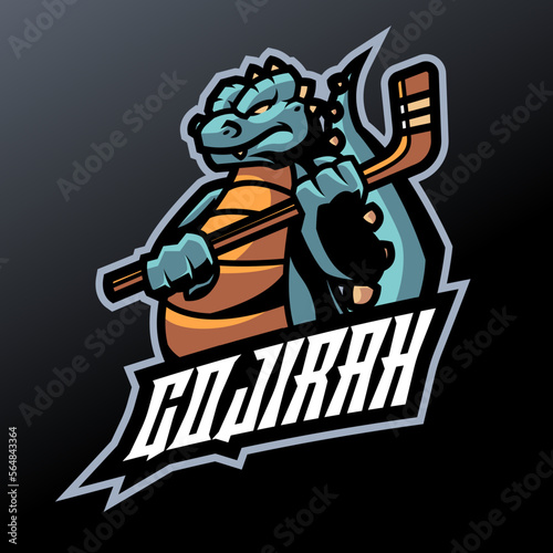 Gojira Mascot Logo for Hockey Team (ID: 564843364)