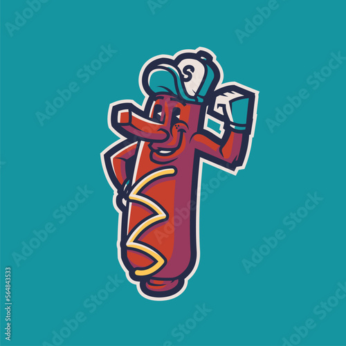 Sausage Retro Logo mascot for Sports Team (ID: 564843533)