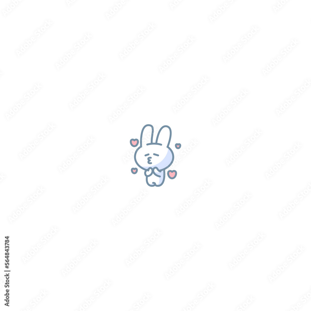 Cute Rabbit Emoticon Sticker-Love