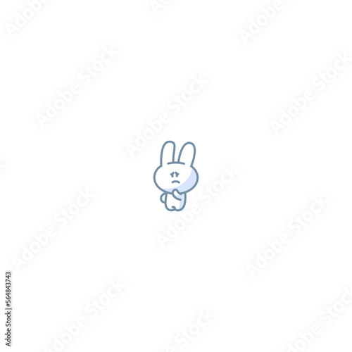 Cute Rabbit Emoticon Sticker-Scare (ID: 564843743)