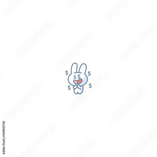 Cute Rabbit Emoticon Sticker-Money (ID: 564843766)