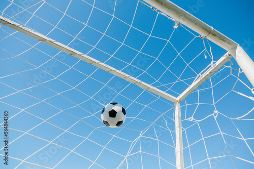 soccer ball in the net photo