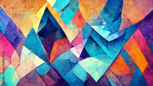 abstract background consisting of triangles. Gradient blue color illustration Generative AI Content by Midjourney