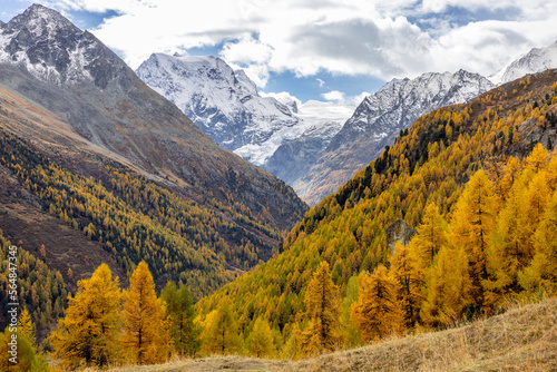 Swiss alpine landscape in autumn