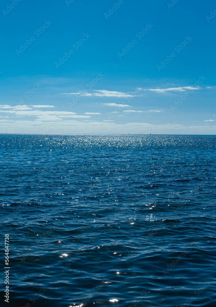 Fototapeta premium views sea color blue sky reflection sun