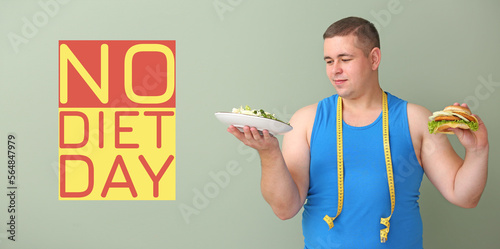Overweight man with measuri...