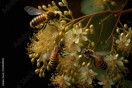 The gentle hum of honey bees fills the air as they busily work to collect nectar from the fragrant linden flowers