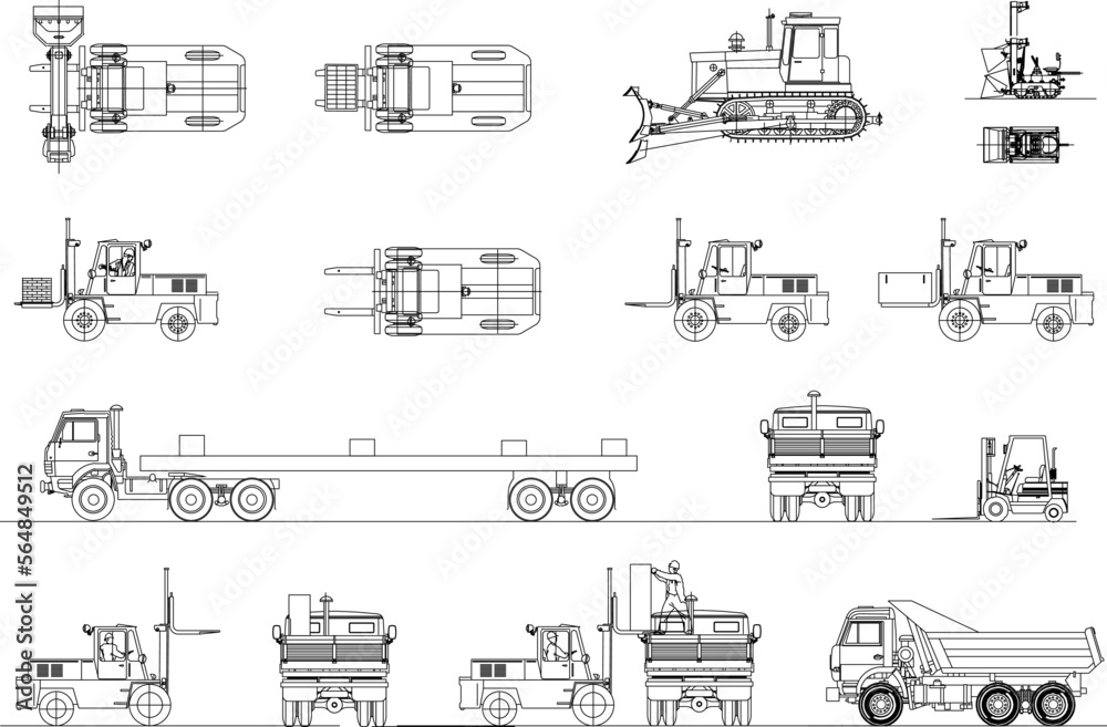 transport construction illustration vector sketch