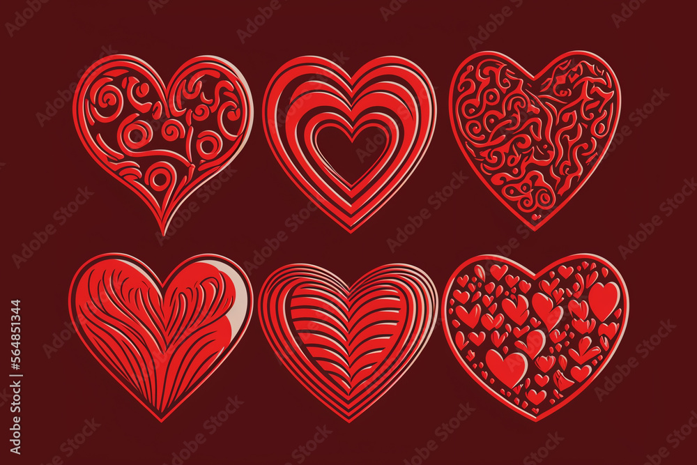 Red heart shaped illustration vector art, great for valentines day, textile, background, wallpapers Red heart shaped illustration vector art, great for valentines day, textile, background, wallpapers