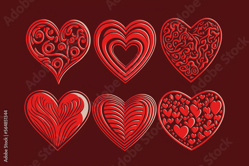 Red heart shaped illustration vector art  great for valentines day  textile  background  wallpapers
