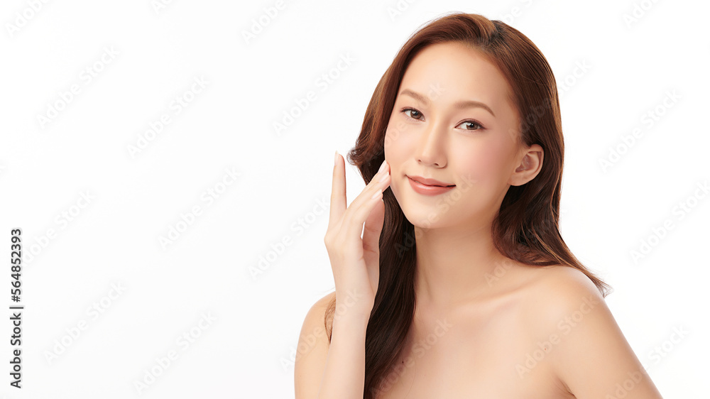 Beautiful young asian woman with clean fresh skin on white background, Face care, Facial treatment, Cosmetology, beauty and spa, Asian women portrait. Beautiful young asian woman with clean fresh skin on white background, Face care, Facial treatment, Cosmetology, beauty and spa, Asian women portrait.