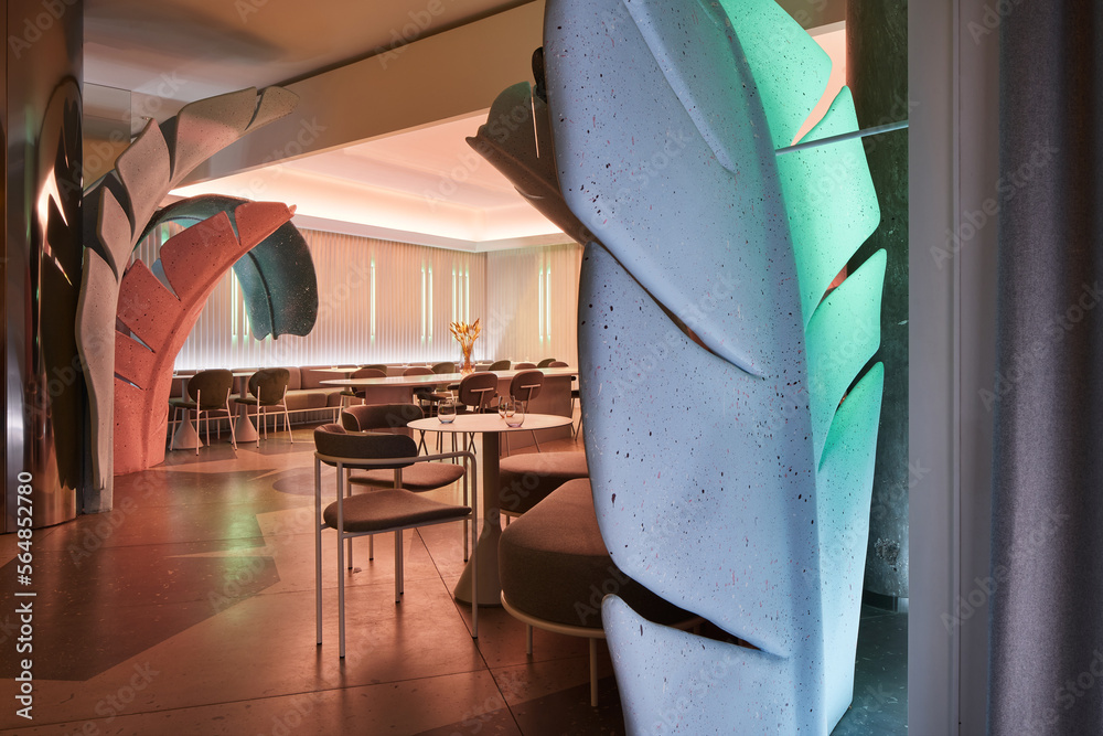Futuristic interior of modern restaurant Stock Photo | Adobe Stock