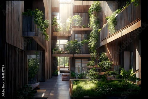 Foto residential buildings architecture made of prefabricated wood first floor has co