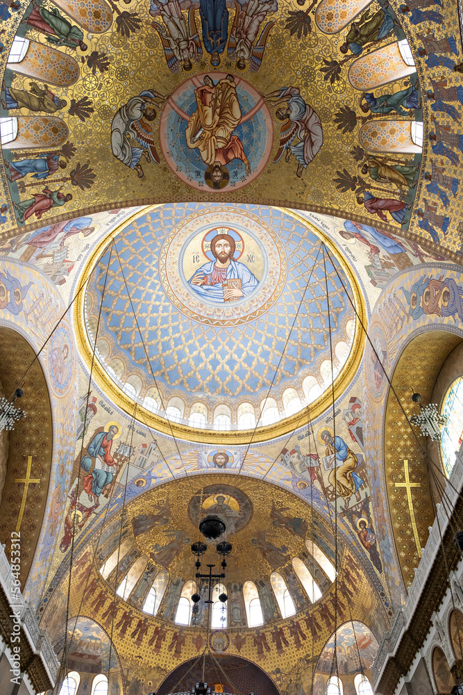 Naklejka premium ceiling in Naval Cathedral of St. Nicholas (Kronstadt) July 2022