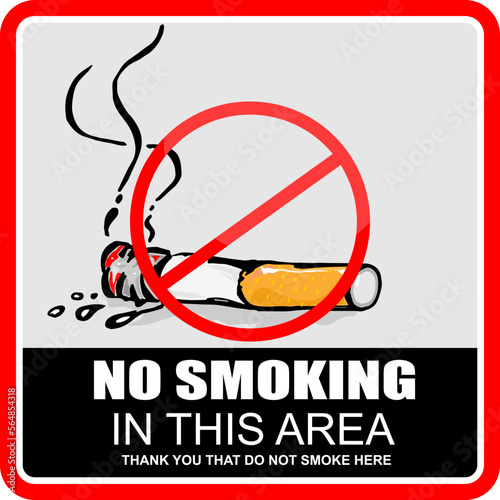 No Smoking in this area, sign vector
