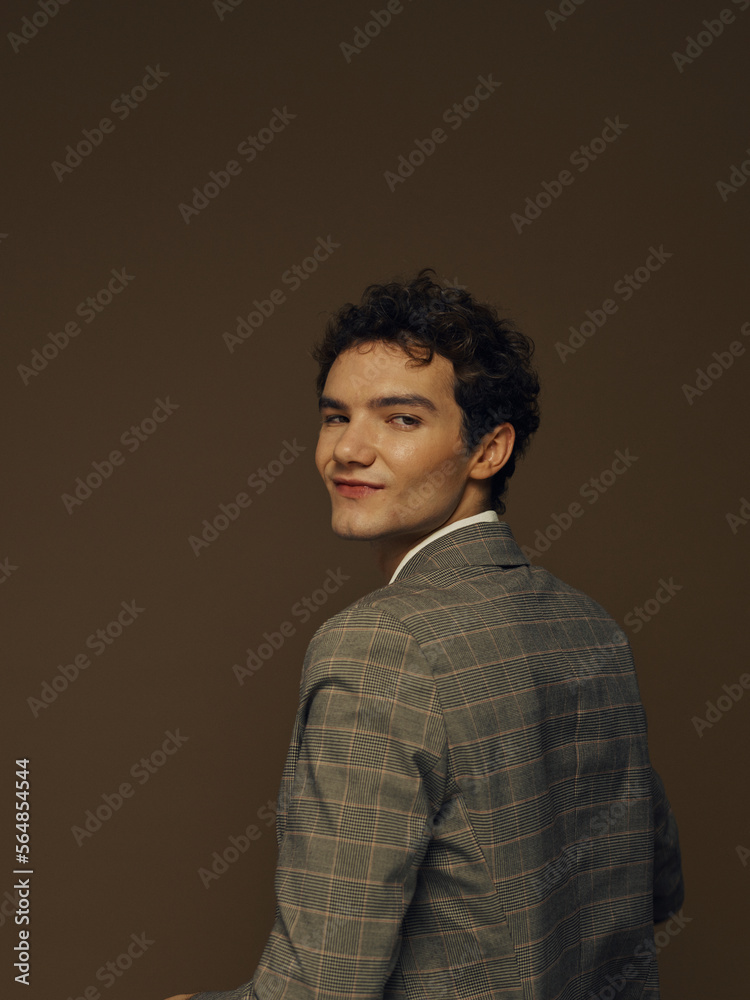 Smiling man turning around Smiling man turning around