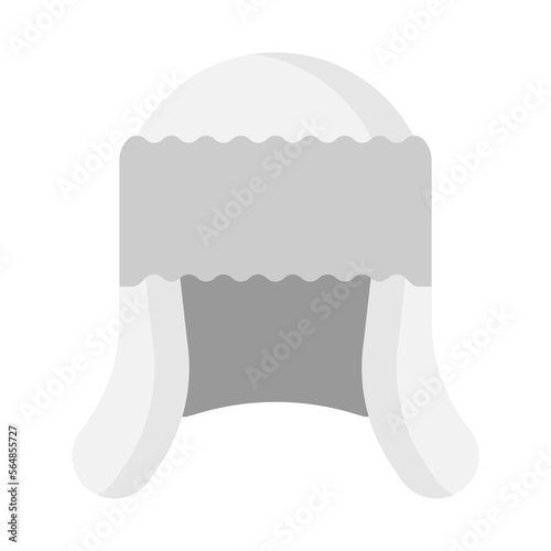 Earlaps icon flat icon in flat style vector, winter clothes, winter hat