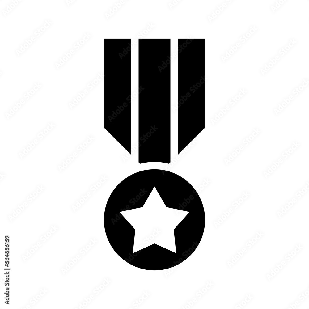 Military medal icon, outline vector sign, linear style pictogram, vector illustration on white background. Military medal icon, outline vector sign, linear style pictogram, vector illustration on white background.