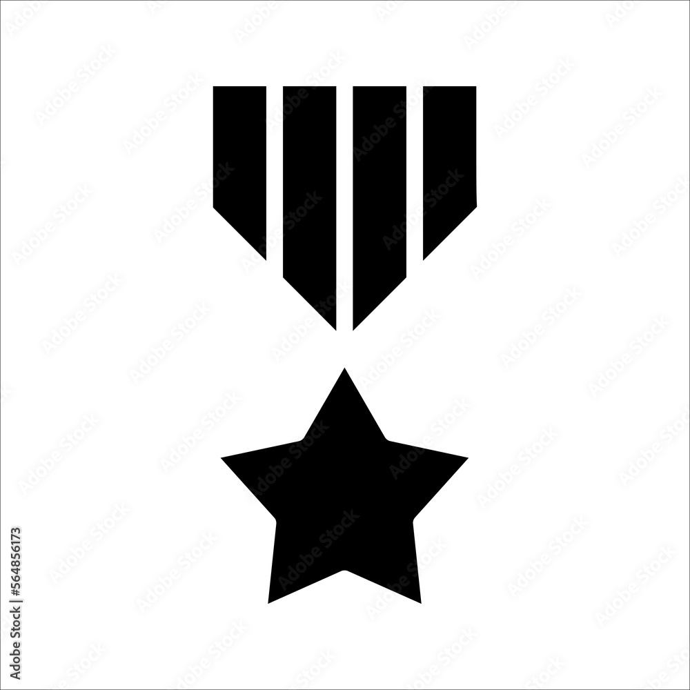 Military medal icon, outline vector sign, linear style pictogram, vector illustration on white background. Military medal icon, outline vector sign, linear style pictogram, vector illustration on white background.