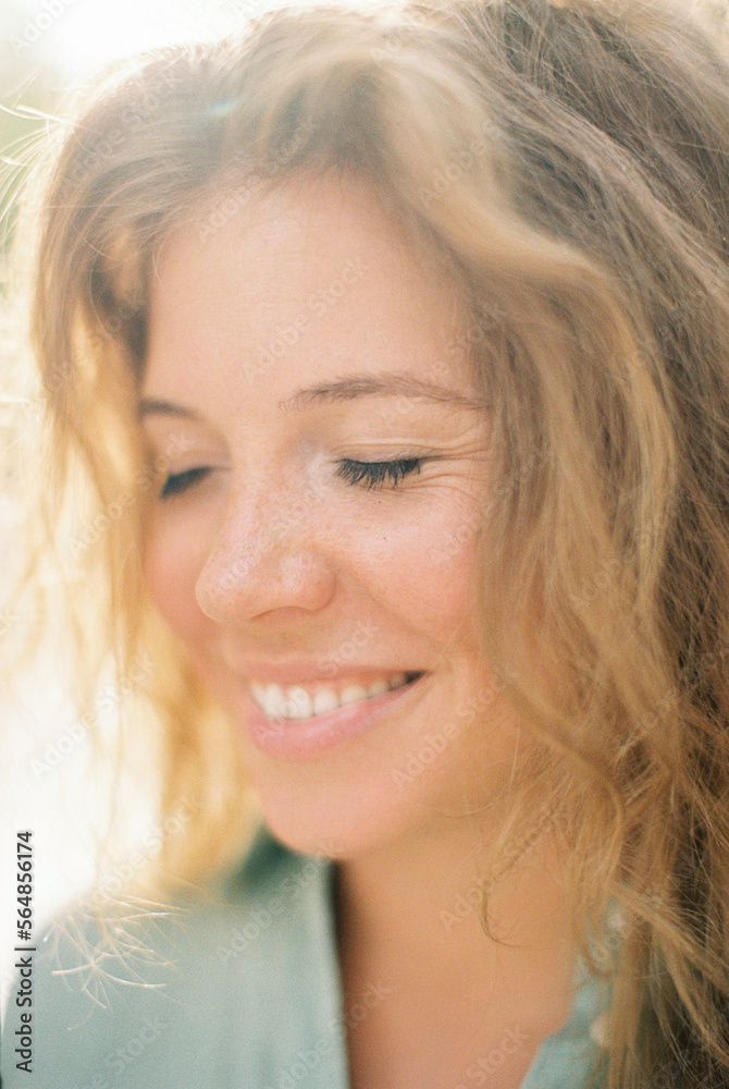 redhead woman closeup redhead woman closeup